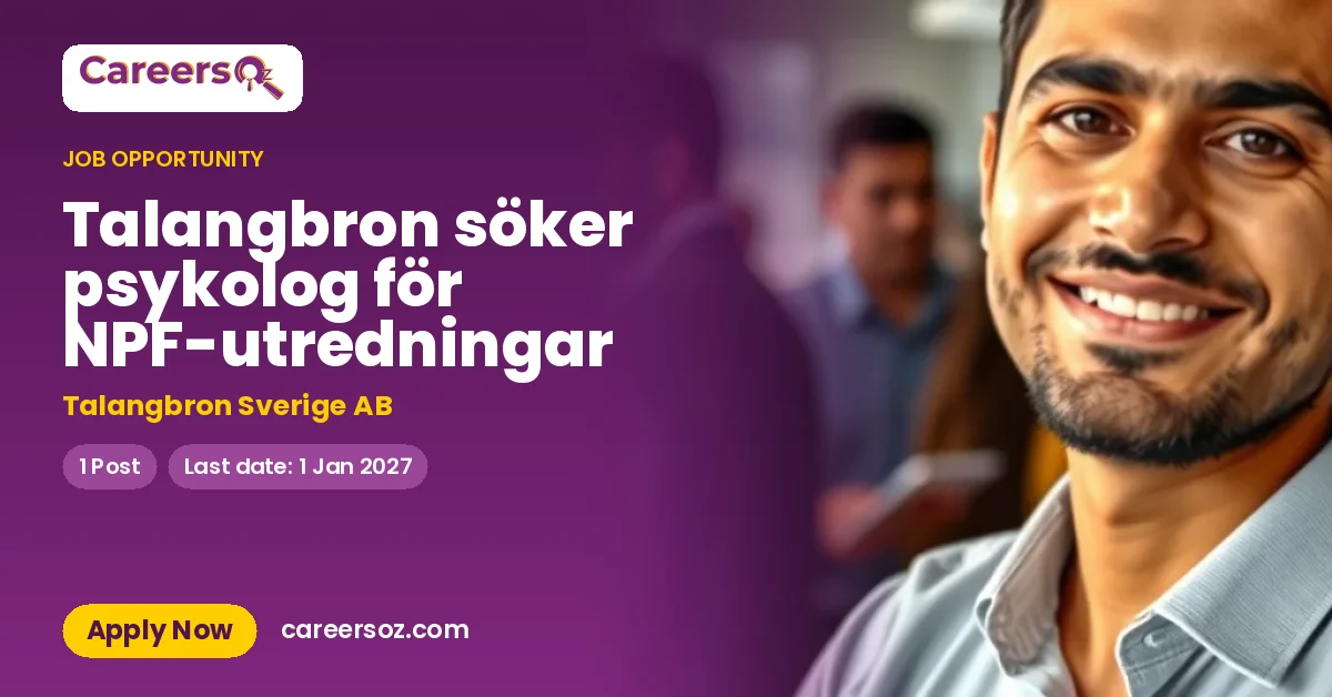 Talangbron söker psykolog för NPF-utredningar – Talangbron Sverige AB