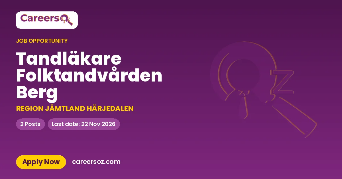 Tandläkare Folktandvården Berg – REGION JÄMTLAND HÄRJEDALEN
