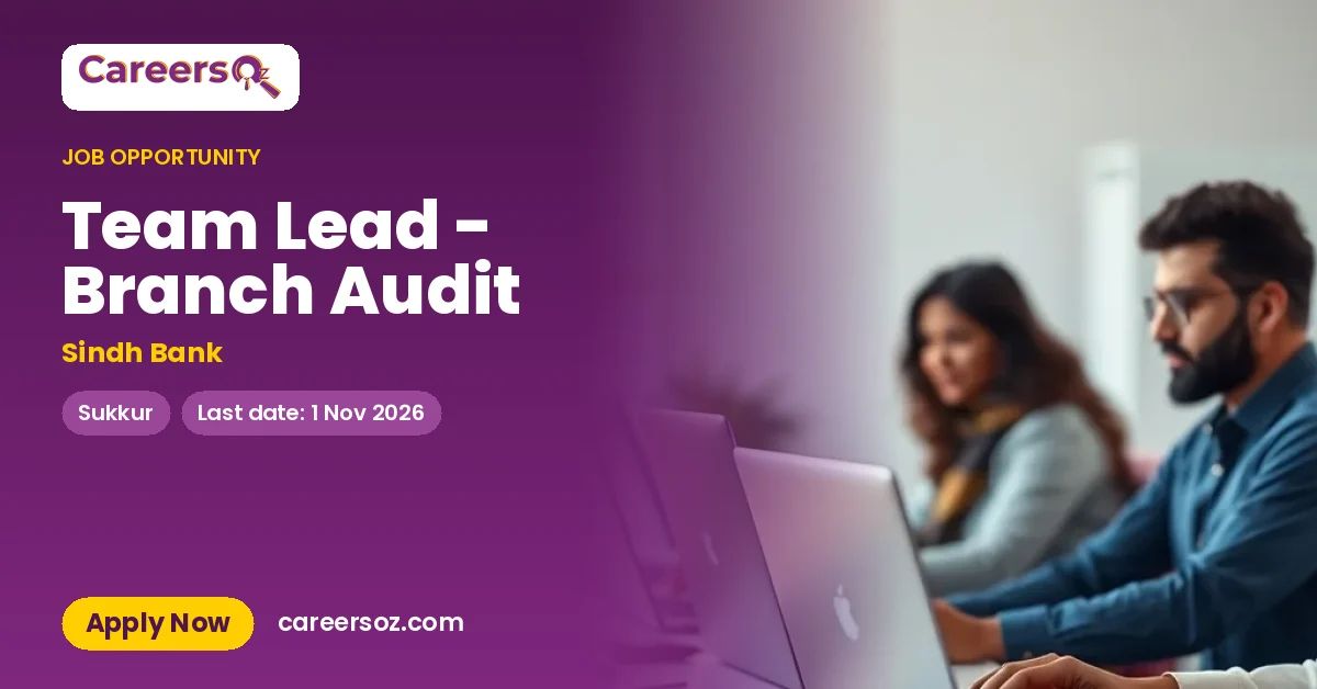 Team Lead - Branch Audit – Sindh Bank