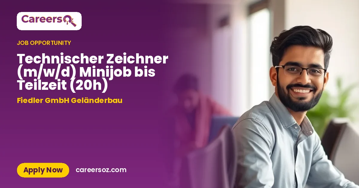 Technischer Zeichner (m/w/d) Minijob bis Teilzeit (20h) – Fiedler GmbH Geländerbau