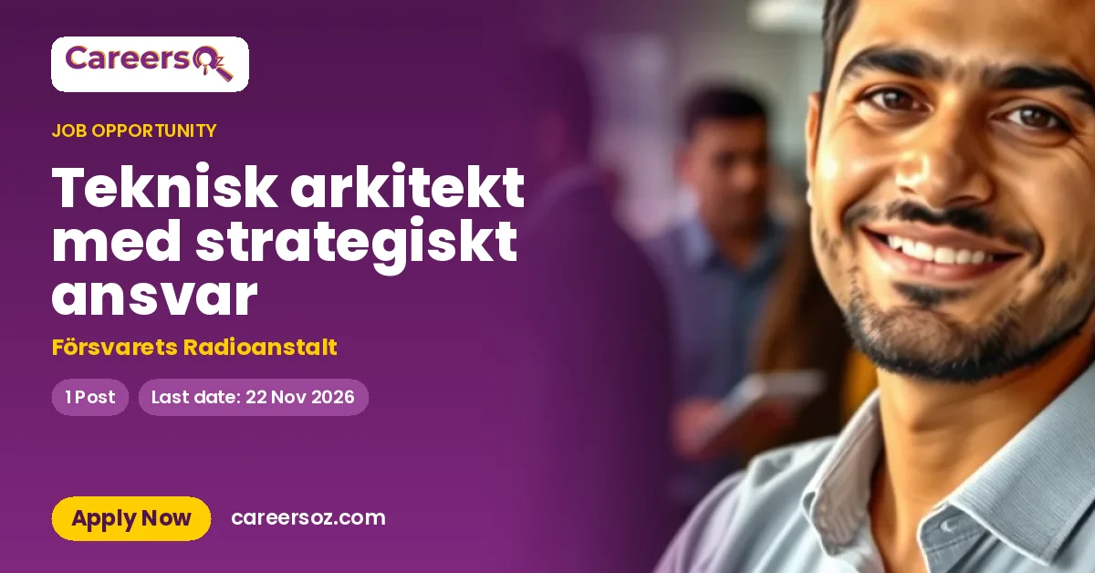 Teknisk arkitekt med strategiskt ansvar – Försvarets Radioanstalt