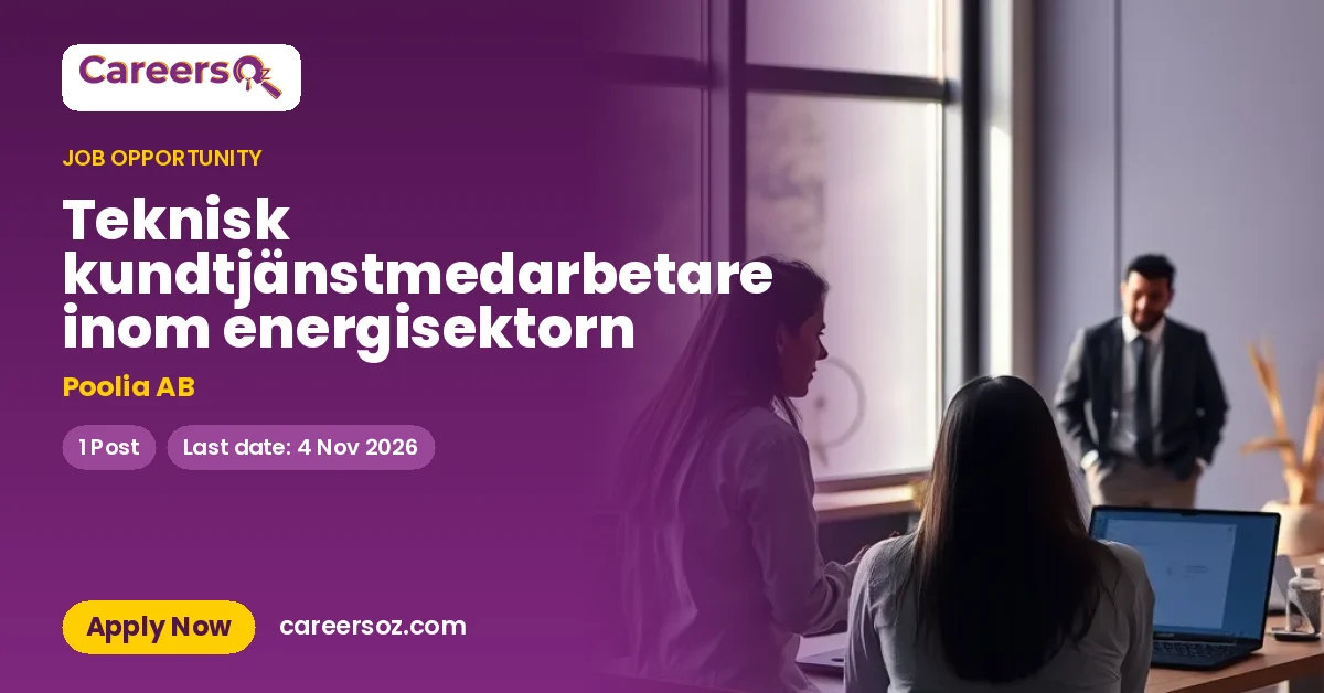 Teknisk kundtjänstmedarbetare inom energisektorn – Poolia AB