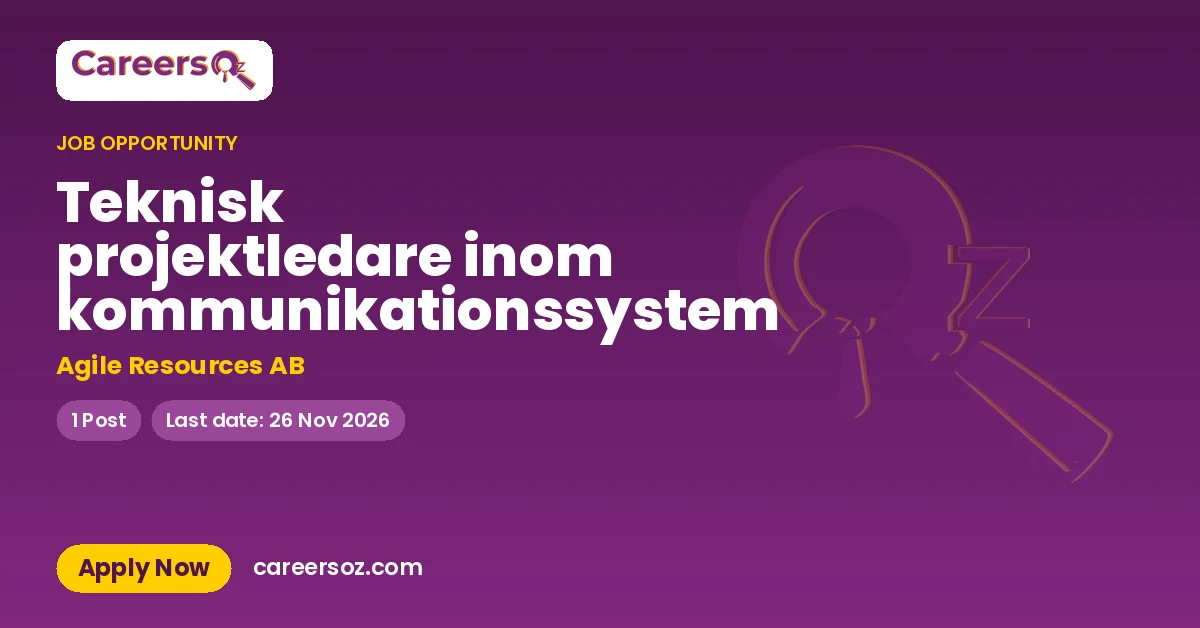 Teknisk projektledare inom kommunikationssystem – Agile Resources AB