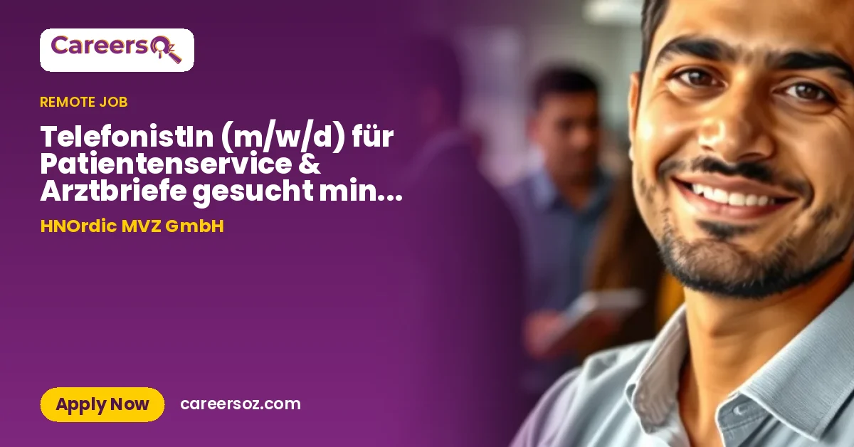 TelefonistIn (m/w/d) für Patientenservice & Arztbriefe gesucht mind. 25 Stunden – HNOrdic MVZ GmbH