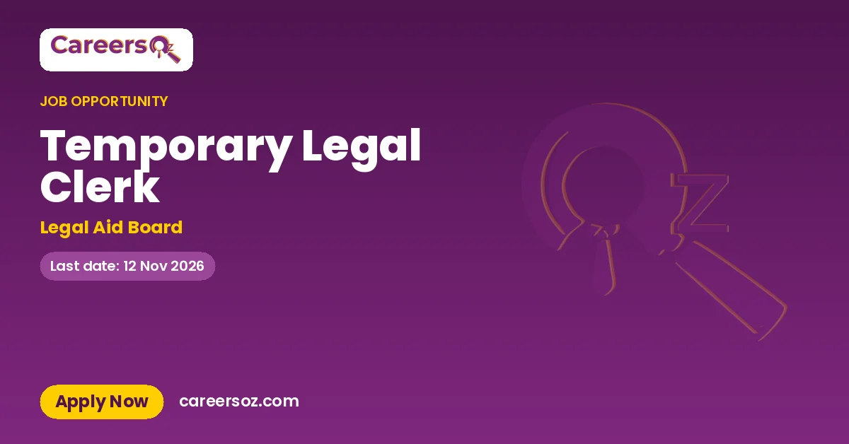 Temporary Legal Clerk – Legal Aid Board