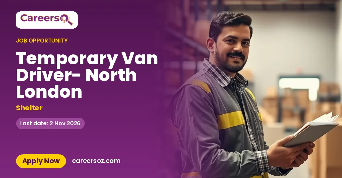 Temporary Van Driver- North London – Shelter