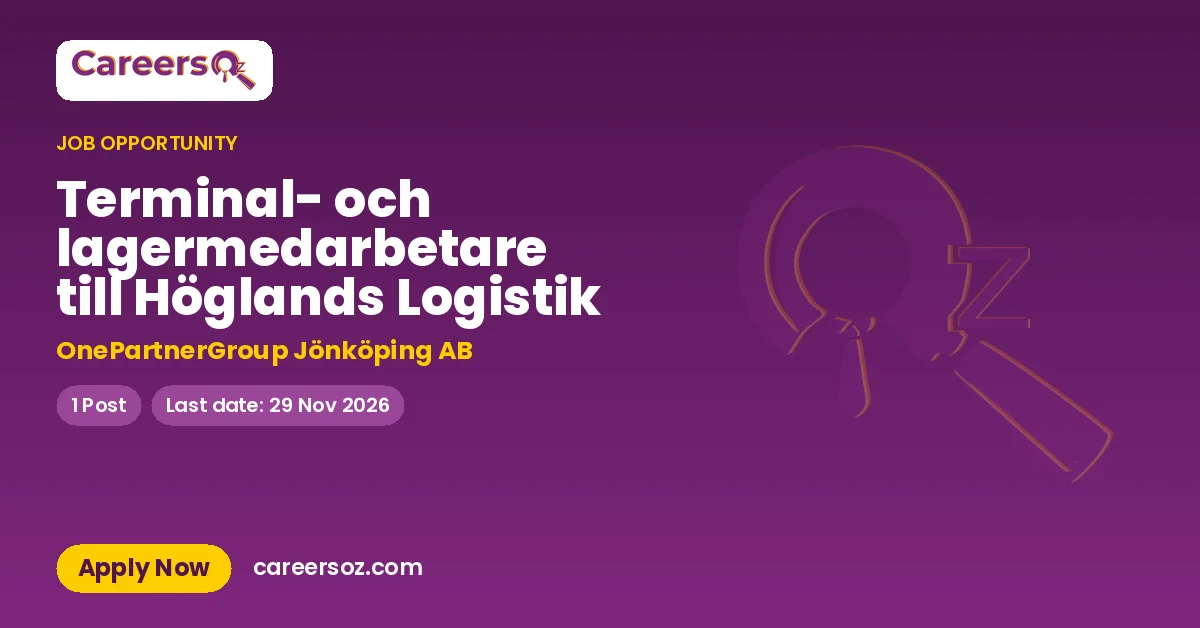Terminal- och lagermedarbetare till Höglands Logistik – OnePartnerGroup Jönköping AB