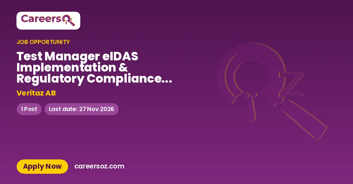 Test Manager eIDAS Implementation & Regulatory Compliance - 20477 – Veritaz AB