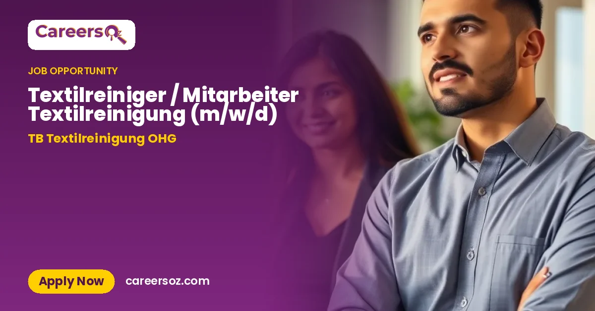 Textilreiniger / Mitarbeiter Textilreinigung (m/w/d) – TB Textilreinigung OHG