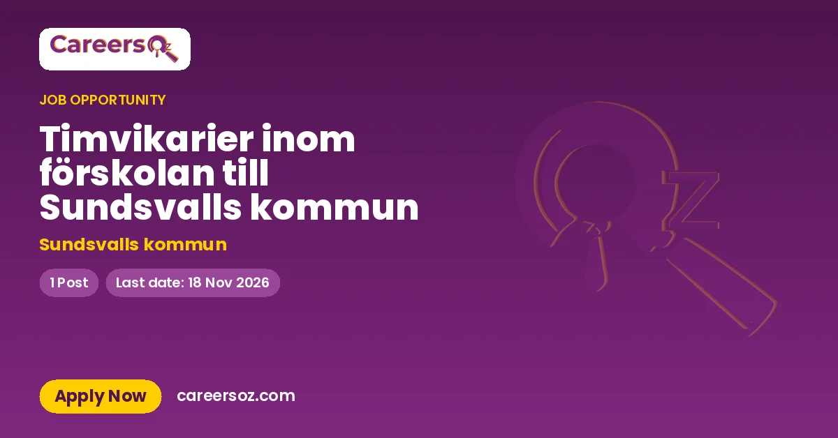 Timvikarier inom förskolan till Sundsvalls kommun – Sundsvalls kommun