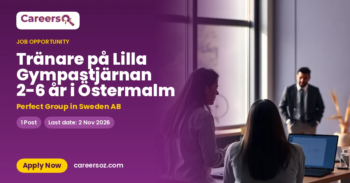 Tränare på Lilla Gympastjärnan 2-6 år i Östermalm – Perfect Group in Sweden AB