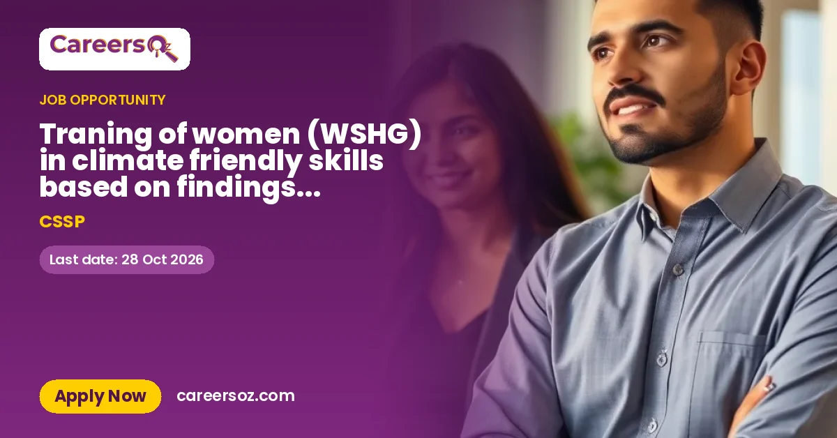 Traning of women (WSHG) in climate friendly skills based on findings of market assessment ( 02 Months) / Skill Development Trainings in district Umerkot – CSSP