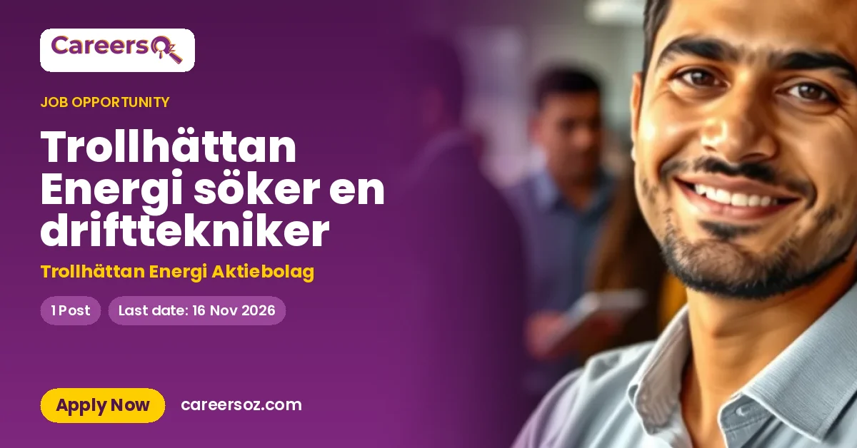 Trollhättan Energi söker en drifttekniker – Trollhättan Energi Aktiebolag