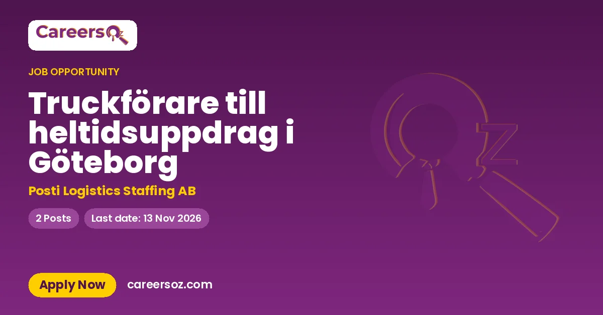 Truckförare till heltidsuppdrag i Göteborg – Posti Logistics Staffing AB