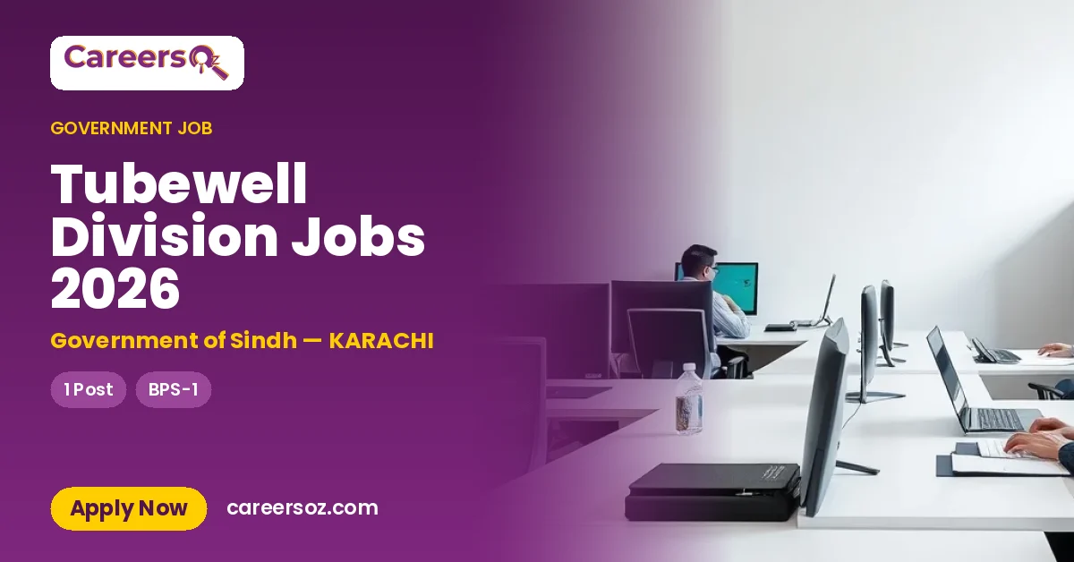 Tubewell Division Jobs 2026 – Government of Sindh — KARACHI