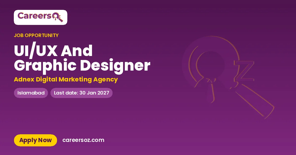 UI/UX And Graphic Designer – Adnex Digital Marketing Agency