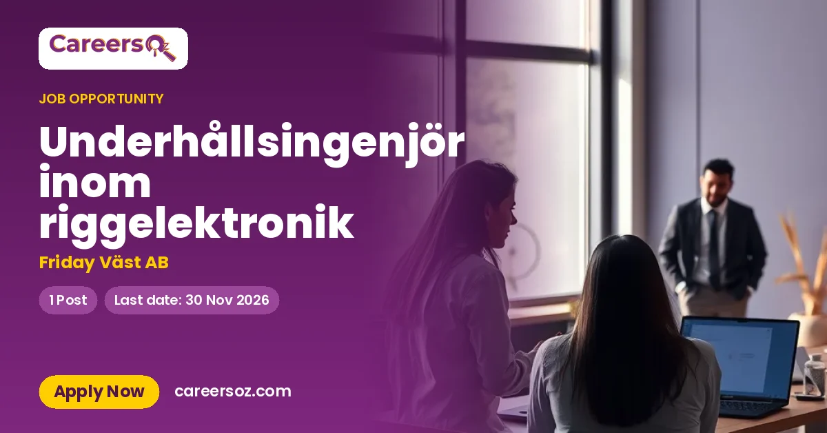 Underhållsingenjör inom riggelektronik – Friday Väst AB