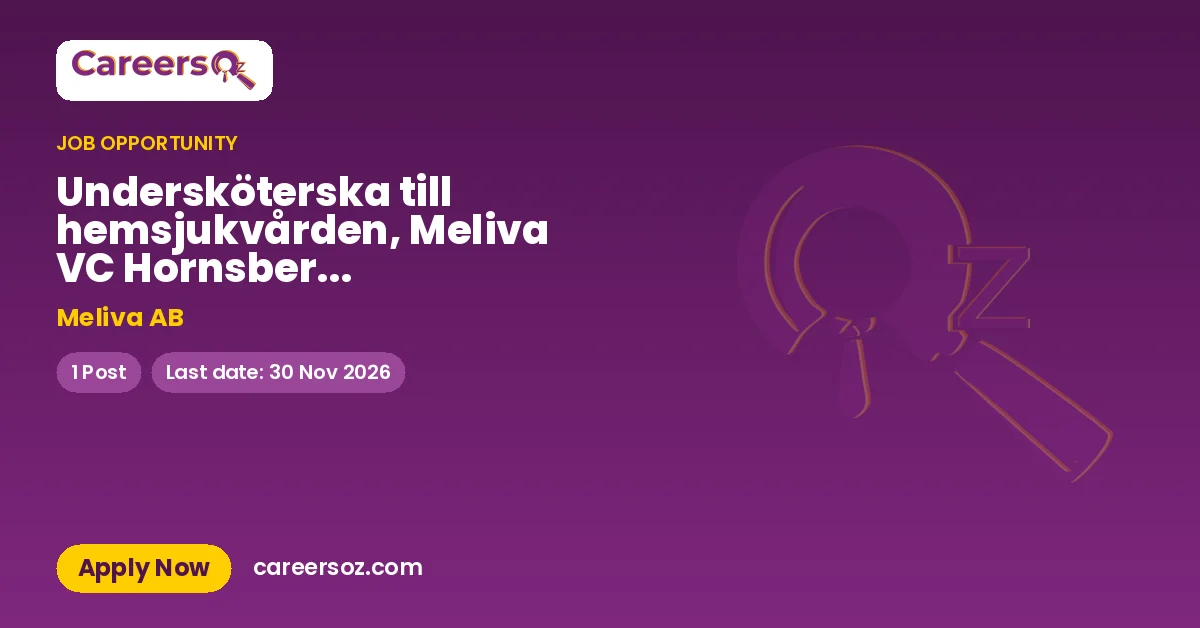 Undersköterska till hemsjukvården, Meliva VC Hornsberg, Kungsholmen – Meliva AB