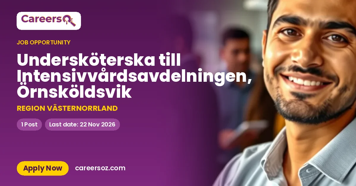 Undersköterska till Intensivvårdsavdelningen, Örnsköldsvik – REGION VÄSTERNORRLAND