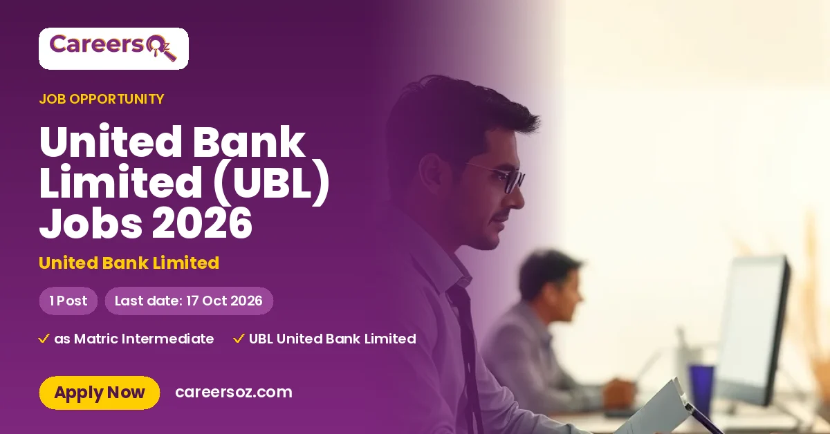 United Bank Limited (UBL) Jobs 2026 – United Bank Limited