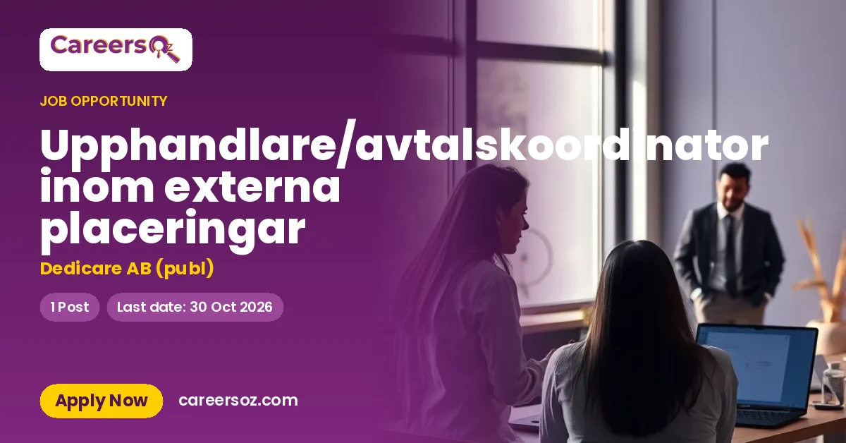 Upphandlare/avtalskoordinator inom externa placeringar – Dedicare AB (publ)