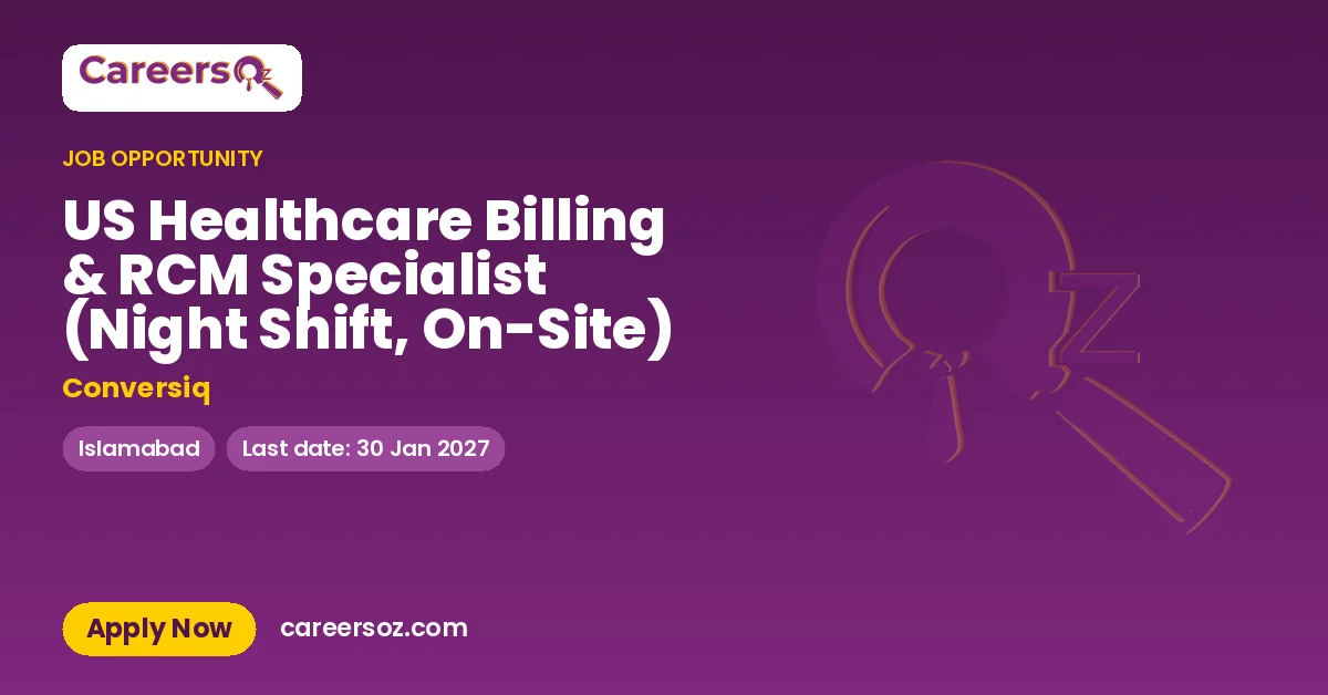 US Healthcare Billing & RCM Specialist (Night Shift, On-Site) – Conversiq