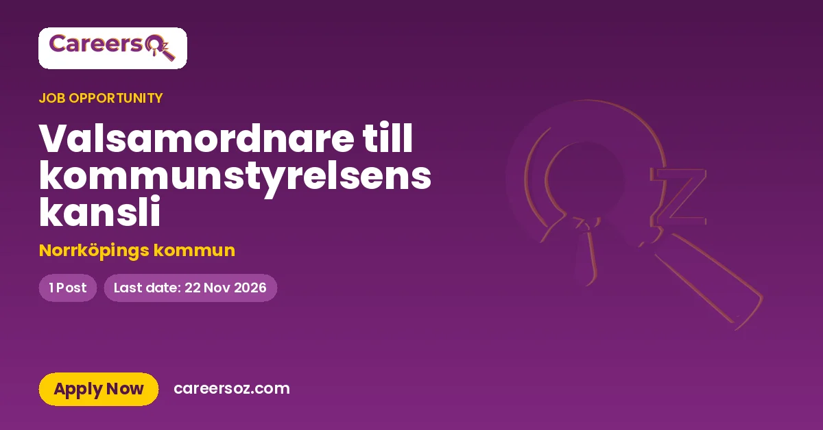 Valsamordnare till kommunstyrelsens kansli – Norrköpings kommun