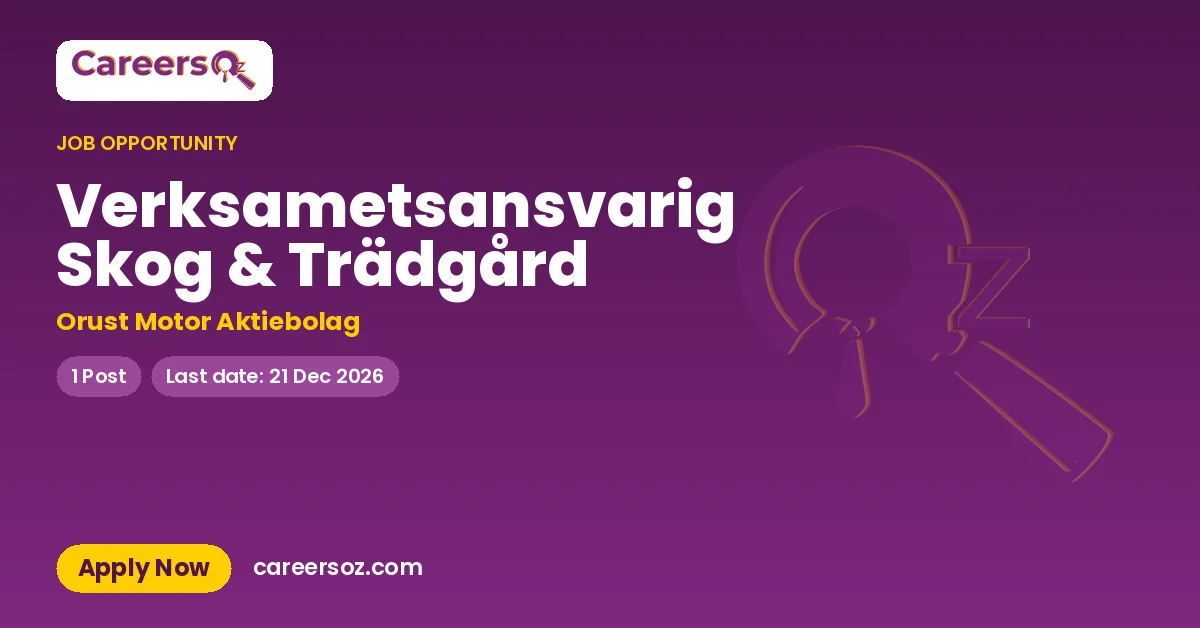 Verksametsansvarig Skog & Trädgård – Orust Motor Aktiebolag