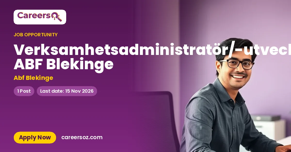 Verksamhetsadministratör/-utvecklare ABF Blekinge – Abf Blekinge