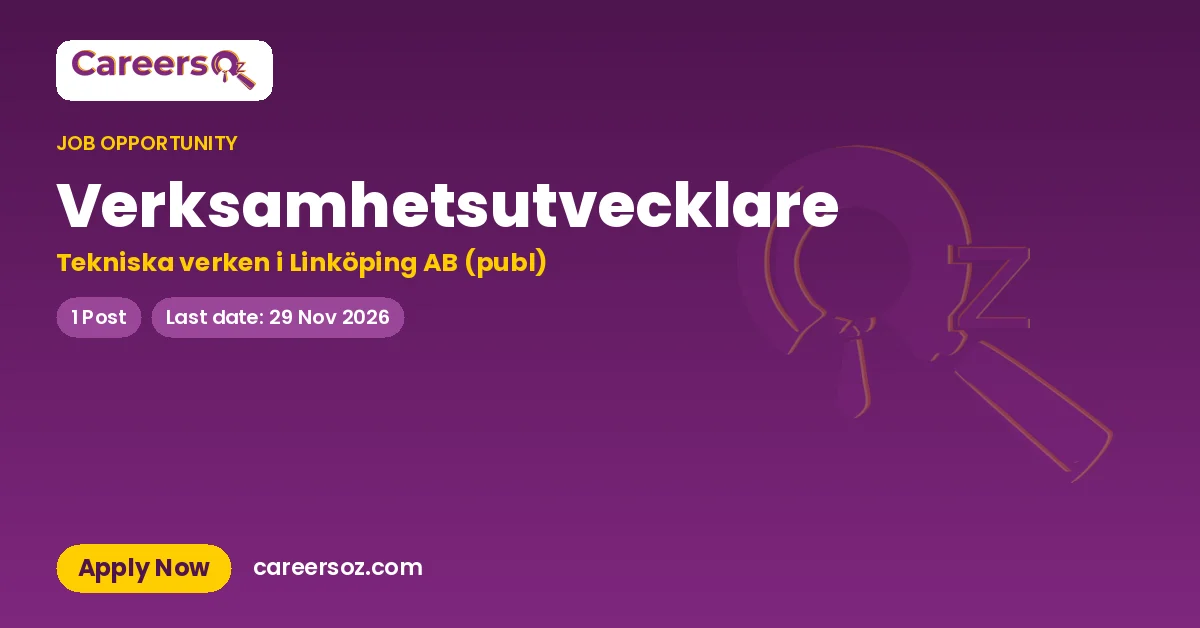 Verksamhetsutvecklare – Tekniska verken i Linköping AB (publ)