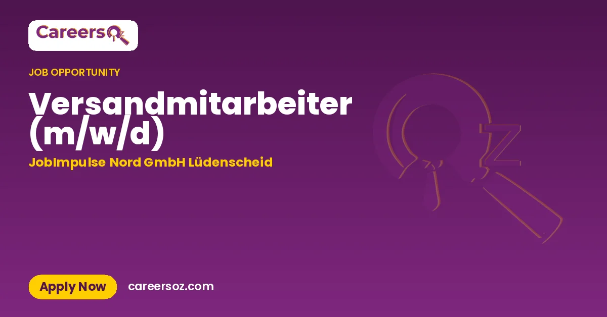 Versandmitarbeiter (m/w/d) – JobImpulse Nord GmbH Lüdenscheid