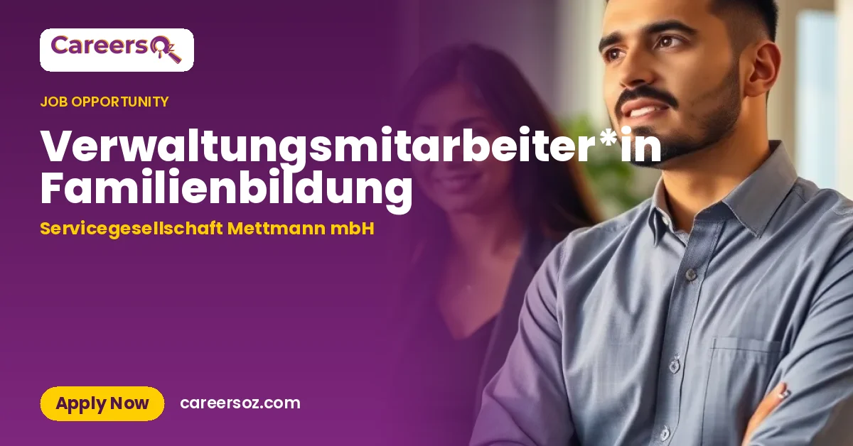 Verwaltungsmitarbeiter*in Familienbildung – Servicegesellschaft Mettmann mbH