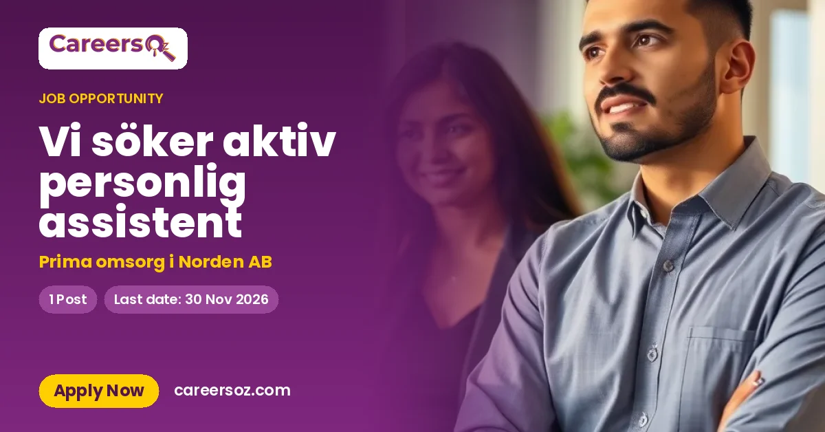 Vi söker aktiv personlig assistent – Prima omsorg i Norden AB