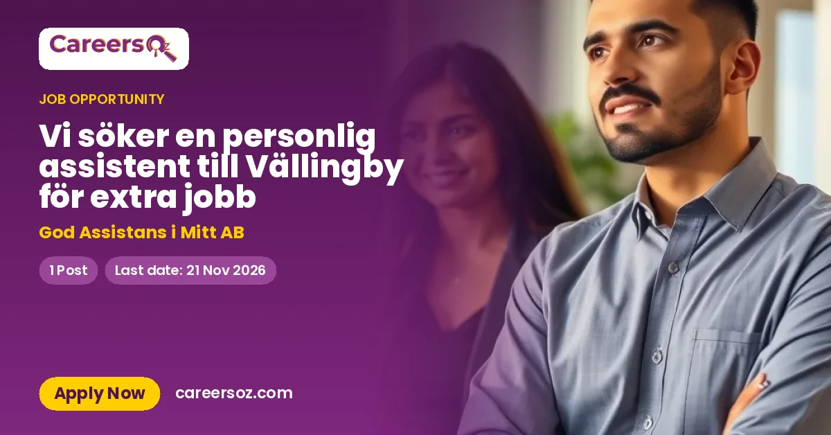 Vi söker en personlig assistent till Vällingby för extra jobb – God Assistans i Mitt AB