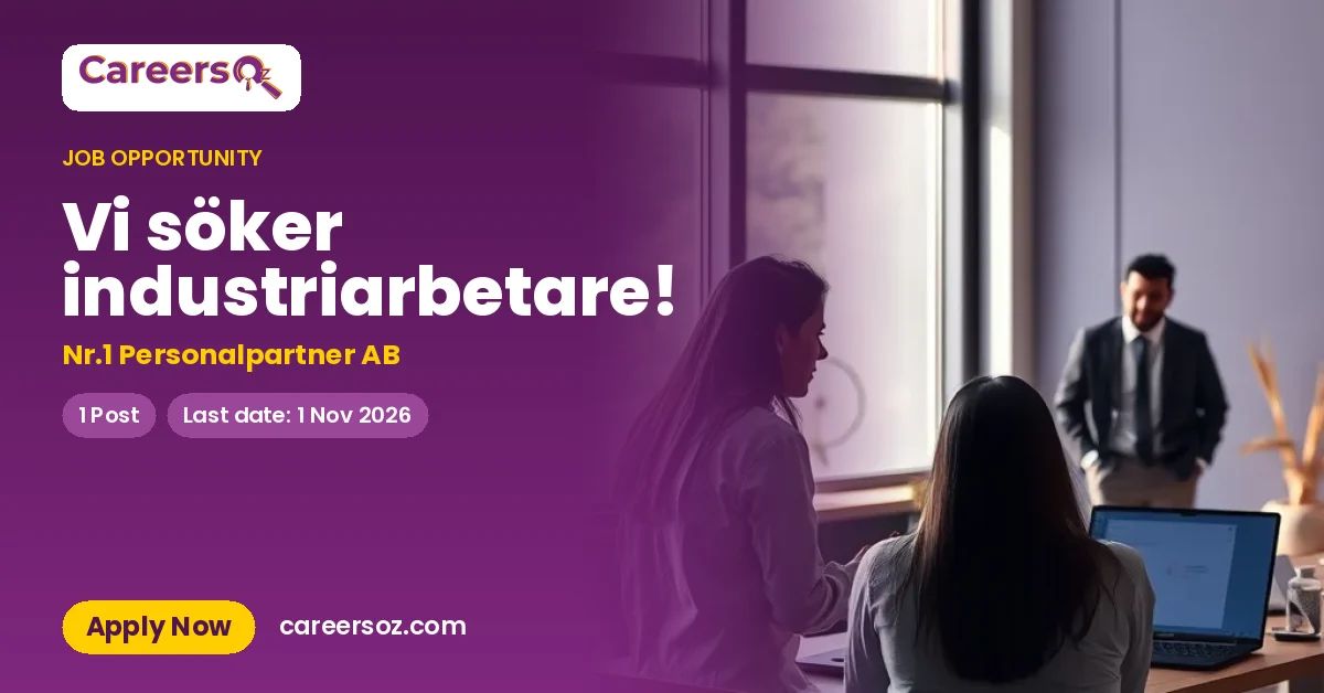 Vi söker industriarbetare! – Nr.1 Personalpartner AB
