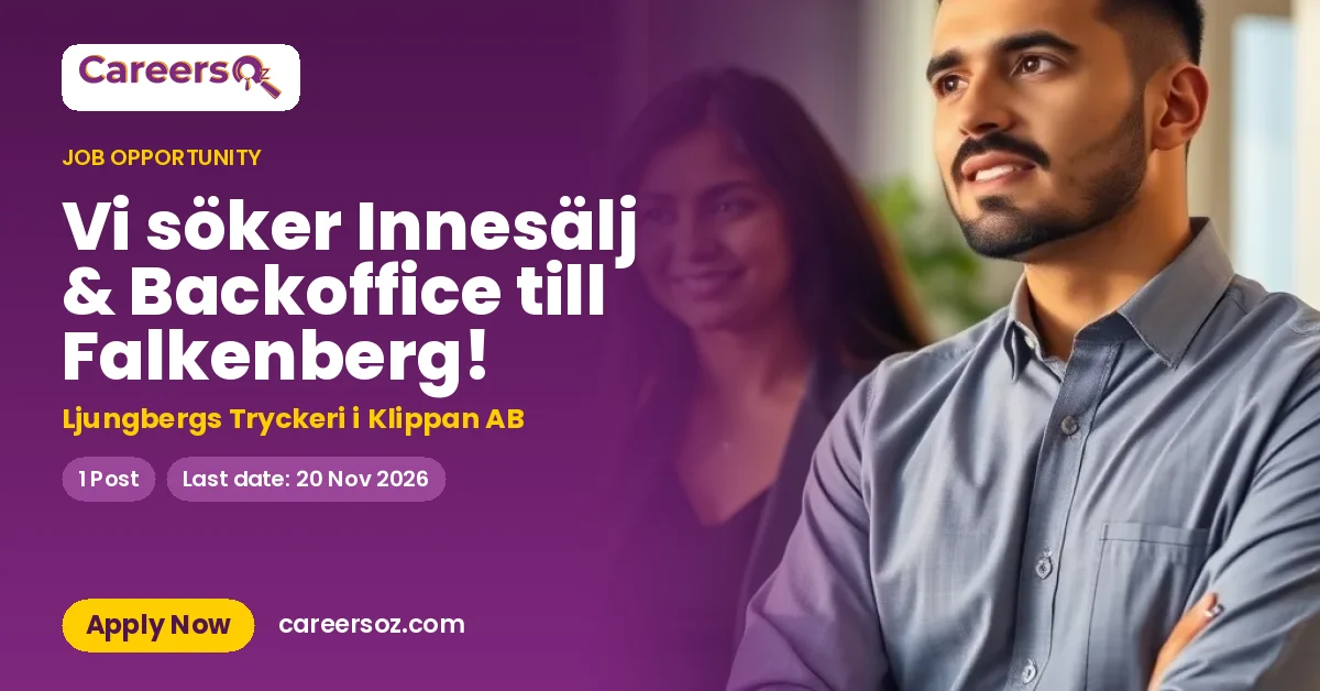 Vi söker Innesälj & Backoffice till Falkenberg! – Ljungbergs Tryckeri i Klippan AB