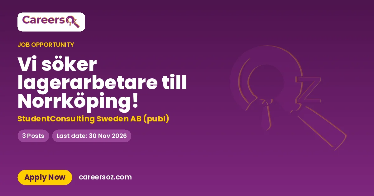 Vi söker lagerarbetare till Norrköping! – StudentConsulting Sweden AB (publ)