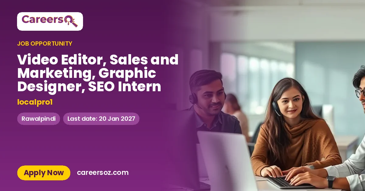 Video Editor, Sales and Marketing, Graphic Designer, SEO Intern – localpro1