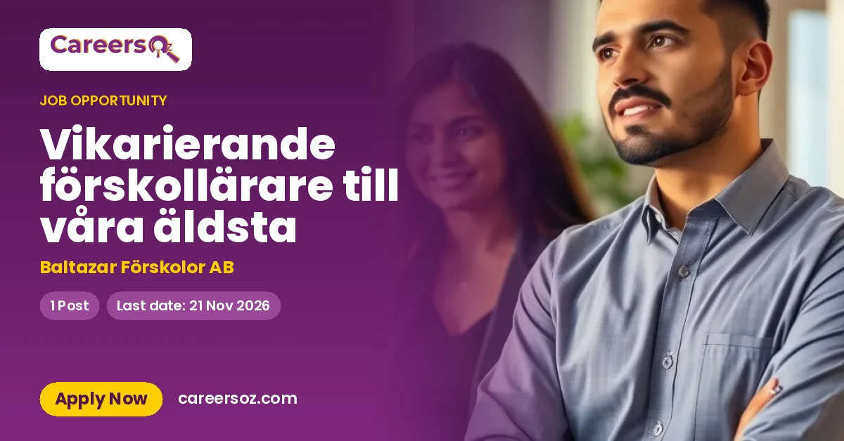 Vikarierande förskollärare till våra äldsta – Baltazar Förskolor AB