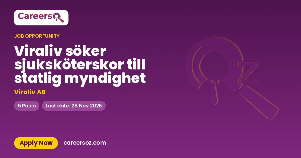 Viraliv söker sjuksköterskor till statlig myndighet – Viraliv AB