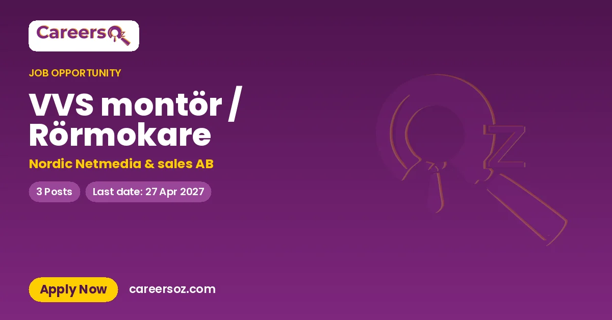VVS montör / Rörmokare – Nordic Netmedia & sales AB