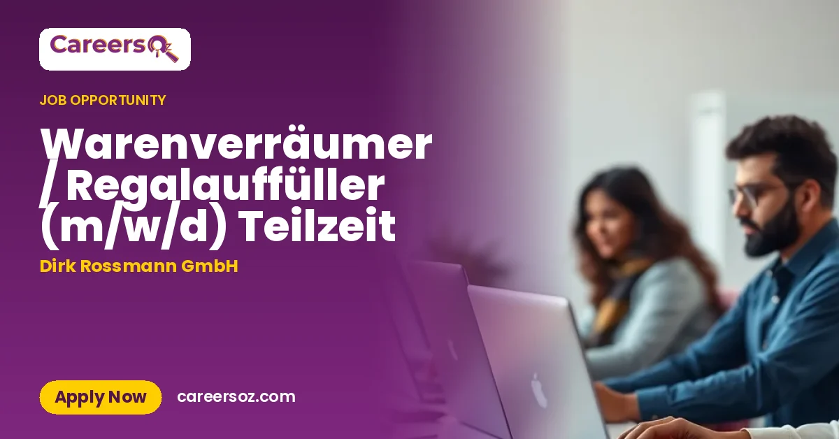 Warenverräumer / Regalauffüller (m/w/d) Teilzeit – Dirk Rossmann GmbH
