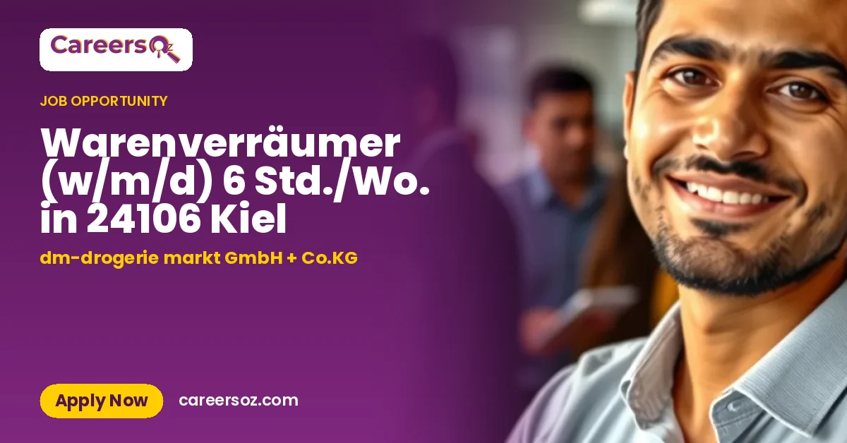 Warenverräumer (w/m/d) 6 Std./Wo. in 24106 Kiel – dm-drogerie markt GmbH + Co.KG