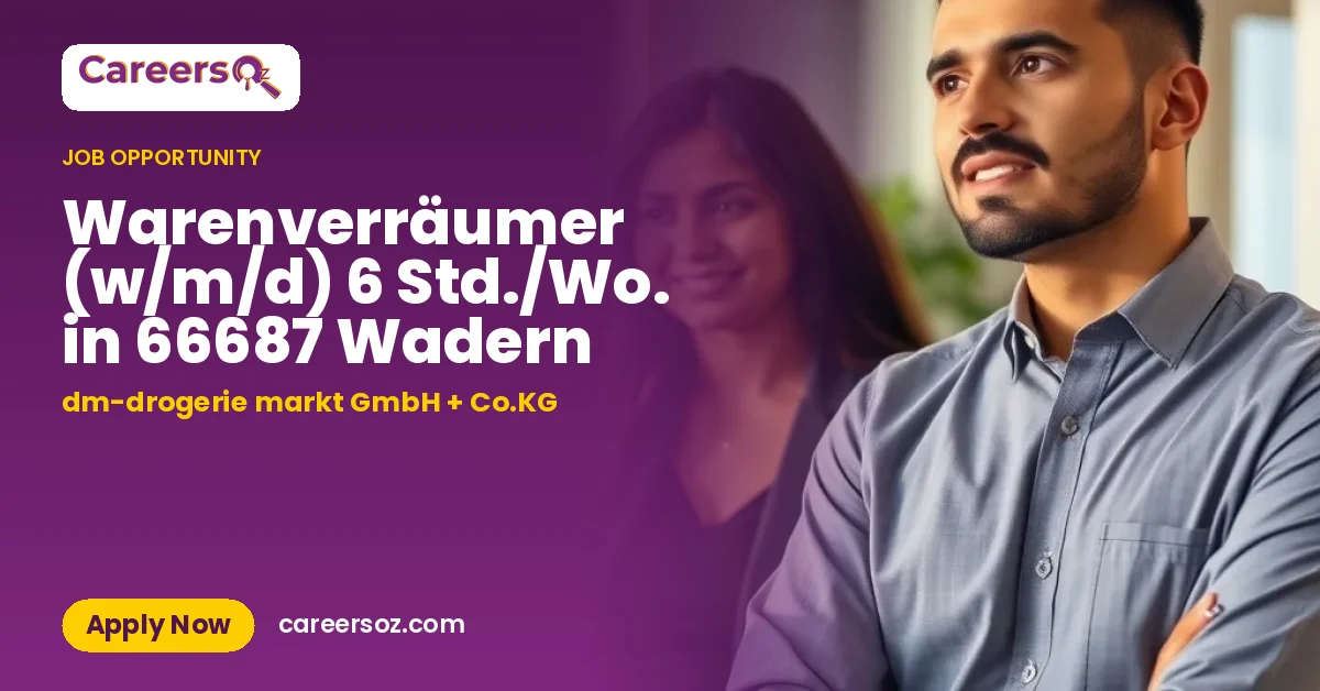 Warenverräumer (w/m/d) 6 Std./Wo. in 66687 Wadern – dm-drogerie markt GmbH + Co.KG