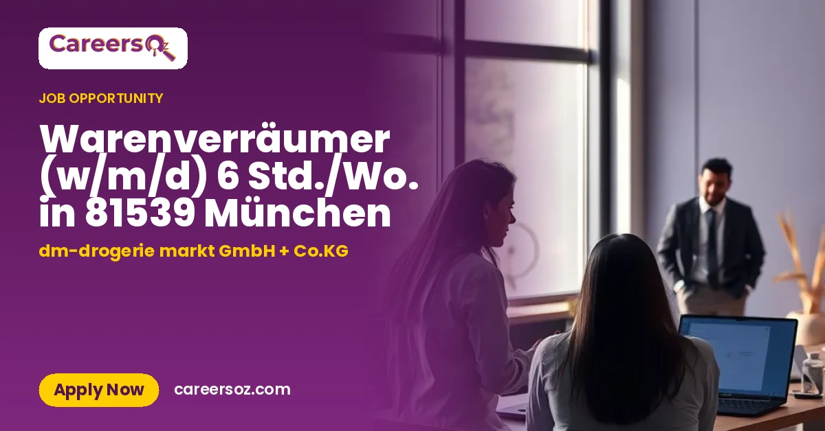 Warenverräumer (w/m/d) 6 Std./Wo. in 81539 München – dm-drogerie markt GmbH + Co.KG