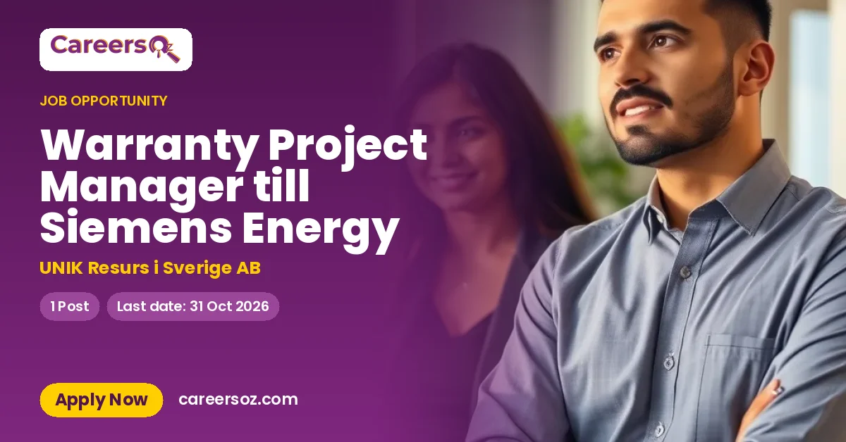 Warranty Project Manager till Siemens Energy – UNIK Resurs i Sverige AB