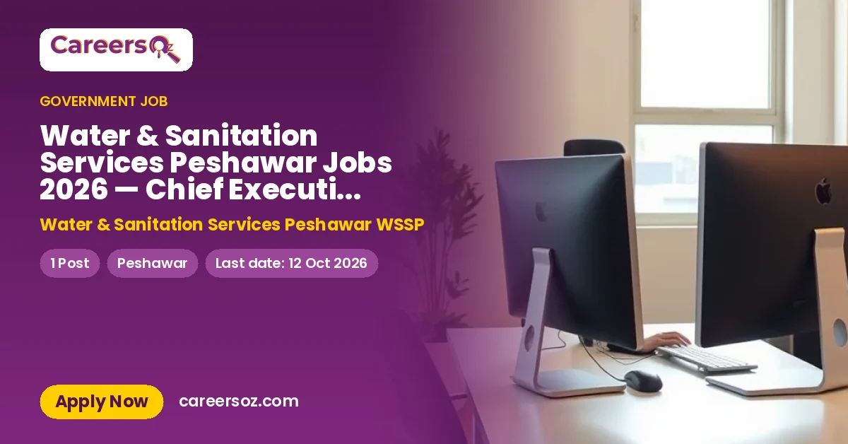 Water & Sanitation Services Peshawar Jobs 2026 — Chief Executive Officer (WSSP) – Water & Sanitation Services Peshawar WSSP