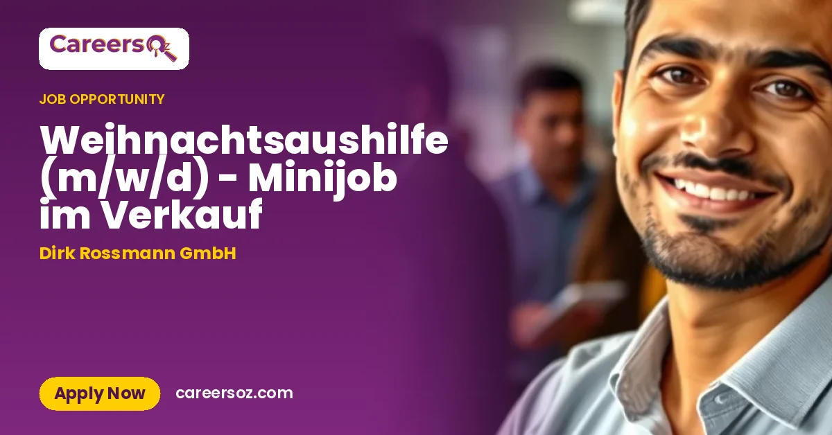 Weihnachtsaushilfe (m/w/d) - Minijob im Verkauf – Dirk Rossmann GmbH