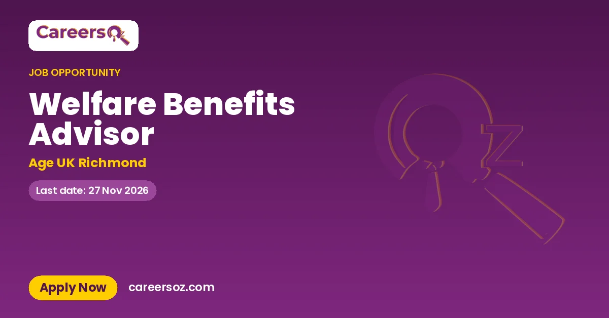 Welfare Benefits Advisor – Age UK Richmond