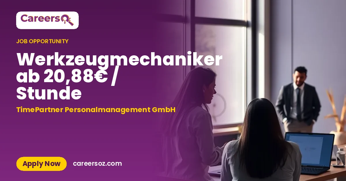 Werkzeugmechaniker ab 20,88€ / Stunde – TimePartner Personalmanagement GmbH